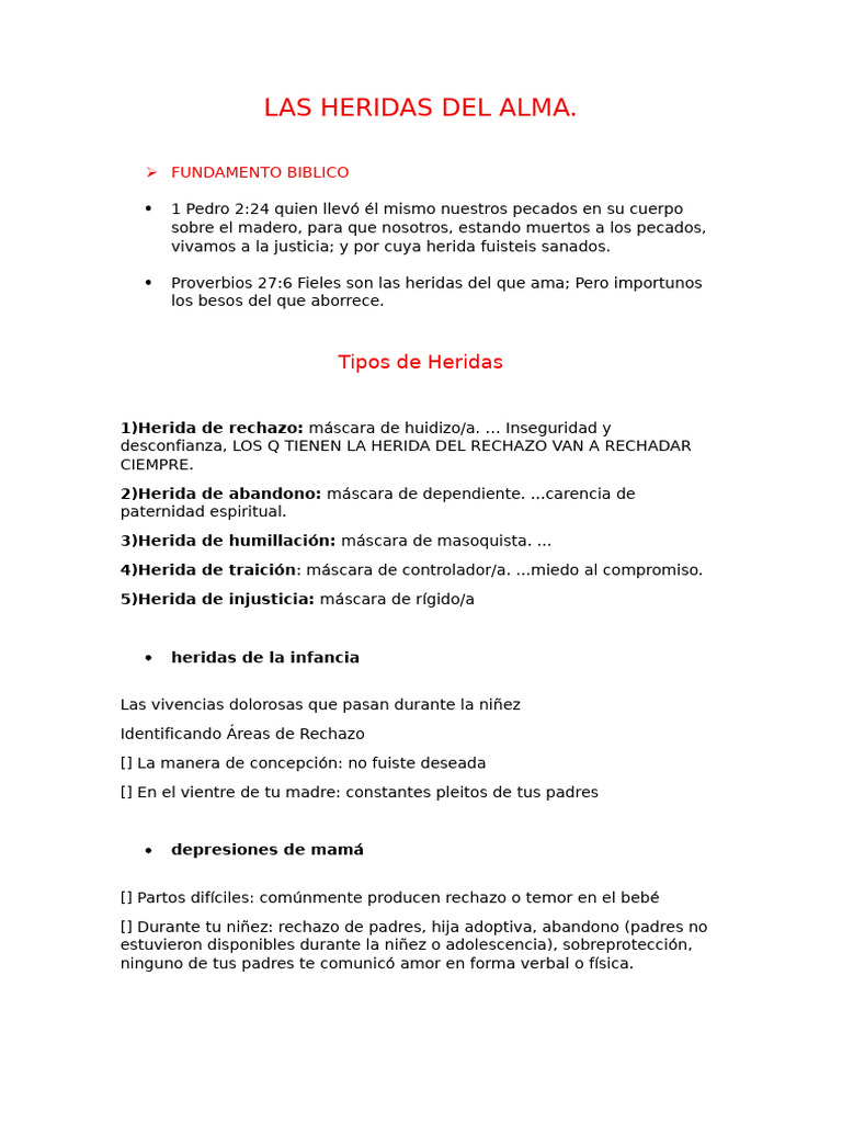 Sanando las Heridas del Alma | PDF | Abuso infantil