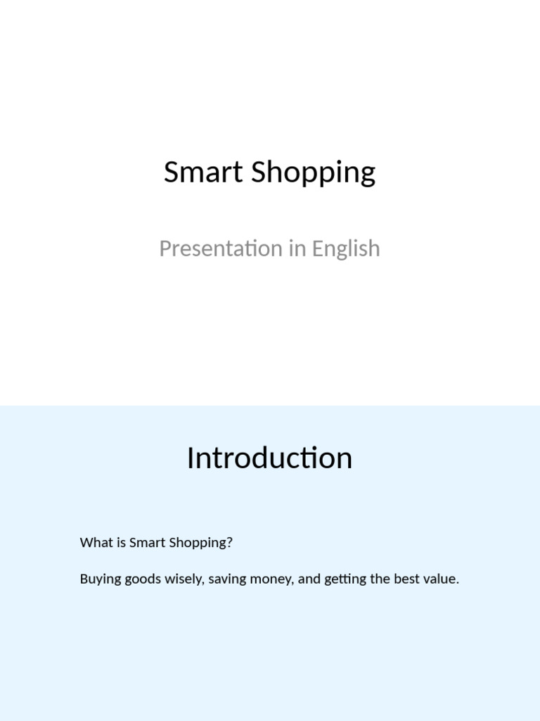 Smart Shopping Strategies and Benefits | PDF