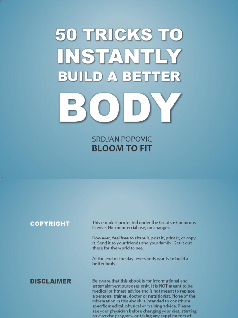 50 Tricks To Insantly Build A Better Body | PDF | Sleep | Aerobic Exercise