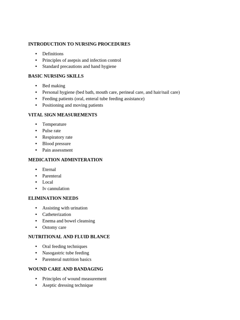 Nursing Procedures (Fundametals) | PDF