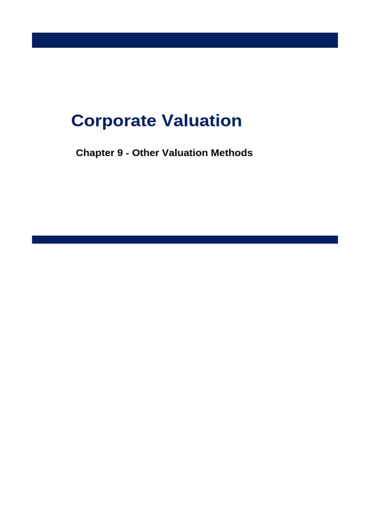 Corporate Valuation: Alternative Methods | PDF | Equity (Finance ...