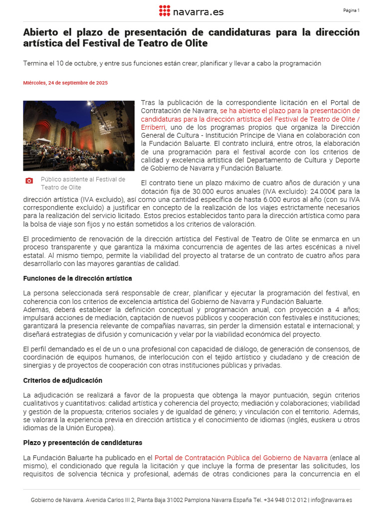 Abierto El Plazo de Presentación de Candidaturas para La Dirección ...
