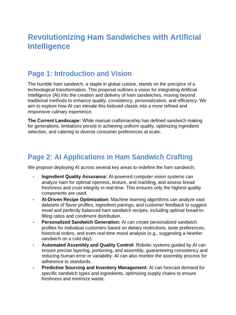 AI Innovations for Ham Sandwiches | PDF | Artificial Intelligence ...