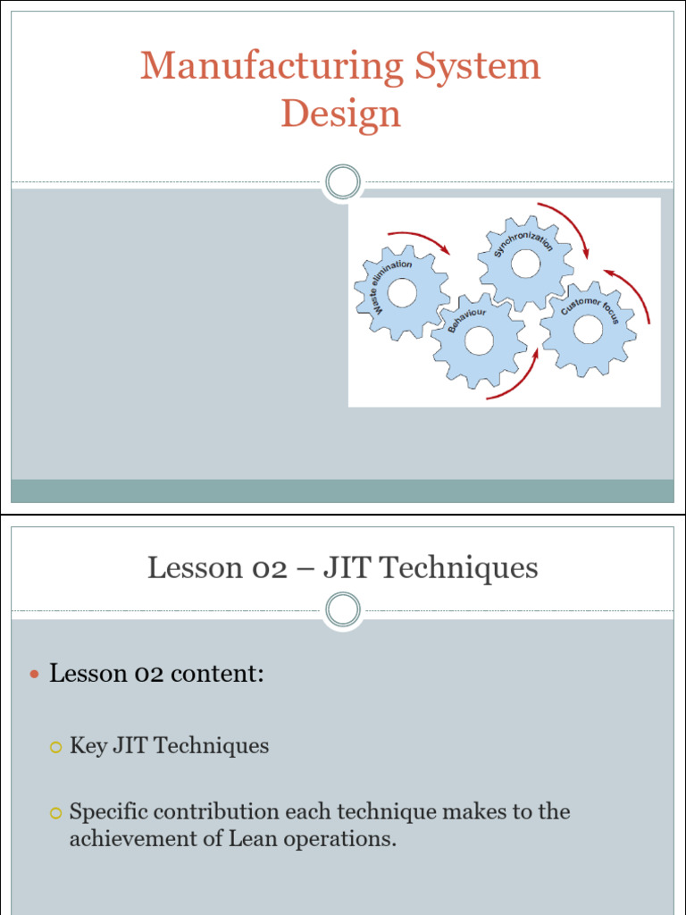 Manufacturing System Design - Lec.02 | PDF | Lean Manufacturing ...