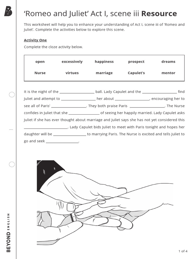 Act 1, Scene 3 Activities for Juliet | PDF | Characters In Romeo And Juliet