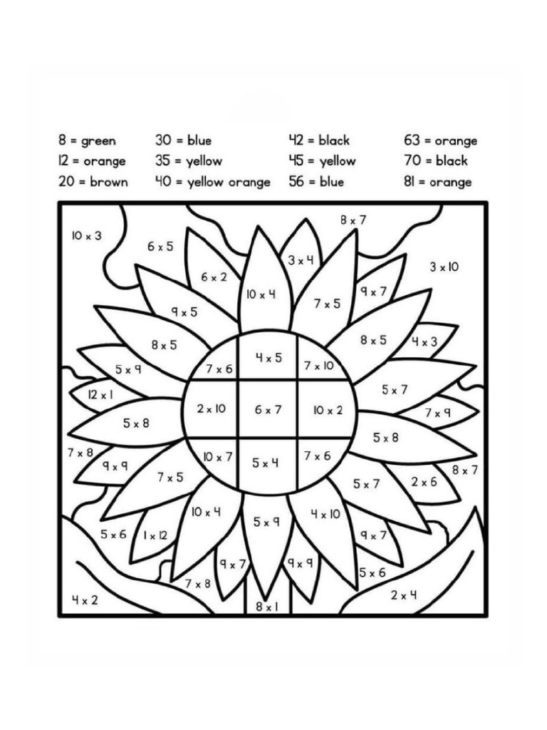 Free Math Color Sheets | PDF
