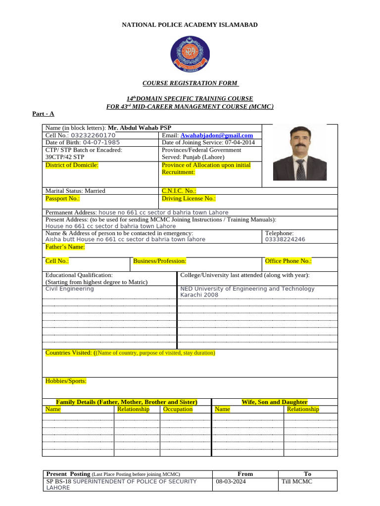 Registration Form Blank-43RD MCMC | PDF | Vaccines | Human Diseases And ...