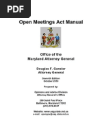 Maryland Open Meetings Act Manual Complete