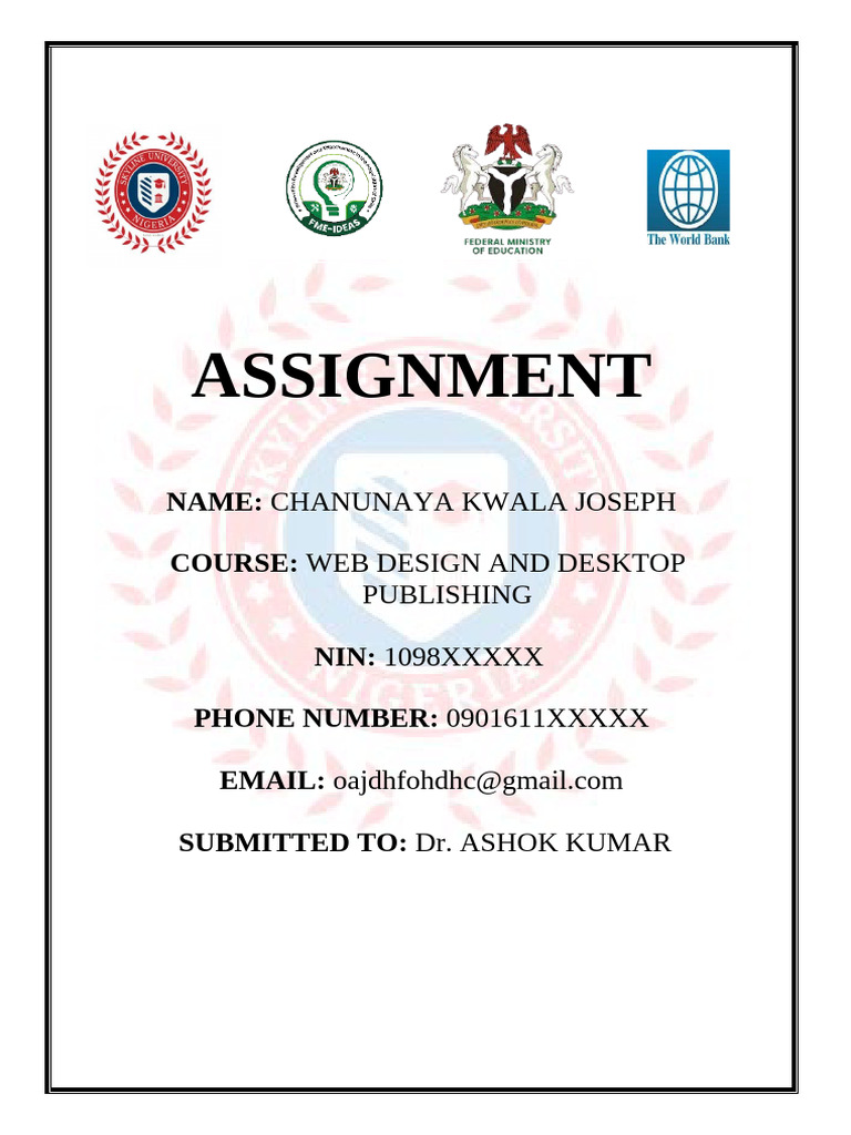 Web Design Assignment Submission | PDF