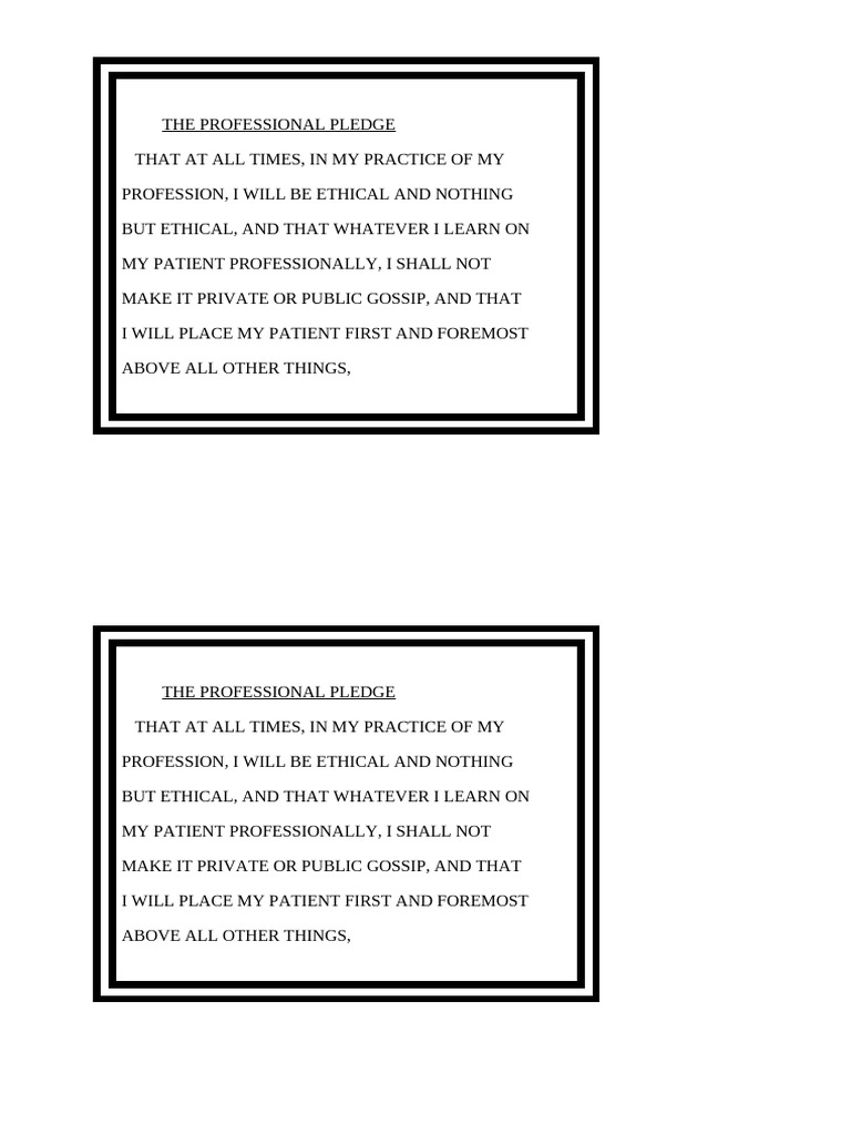 The Professional Pledge | PDF