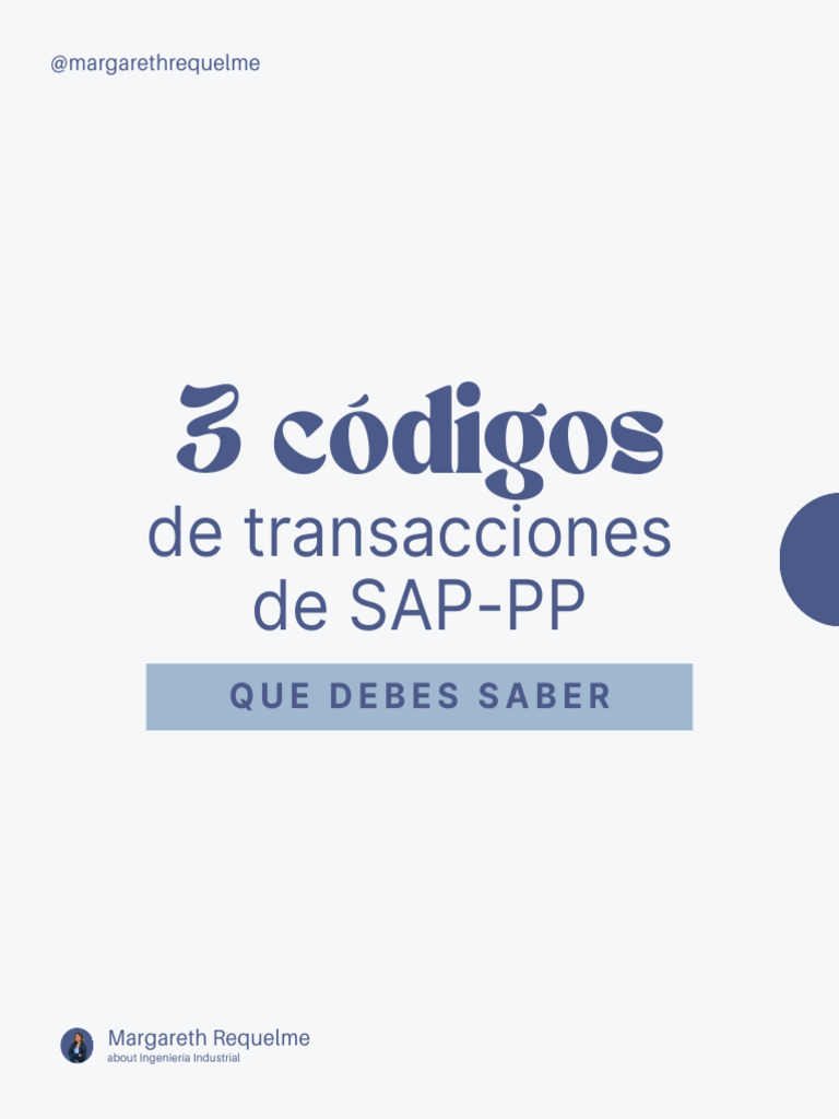 Códigos de Transacciones SAP-PP | PDF