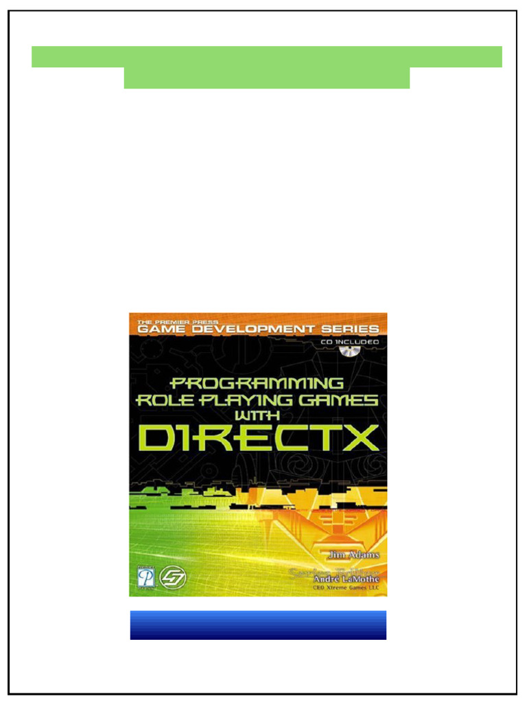 Programming Role Playing Games With DirectX W CD 1st Edition Jim Adams ...