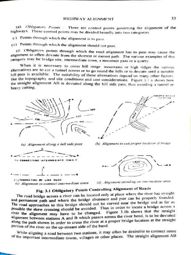 Obligatory Points in Highway Alignment | PDF