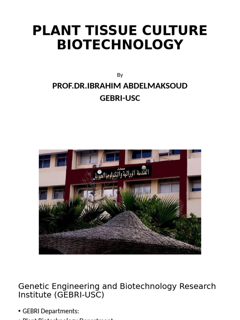 Plant Tissue Culture Biotechnology - 2023 | PDF | Biotechnology | Sulfur