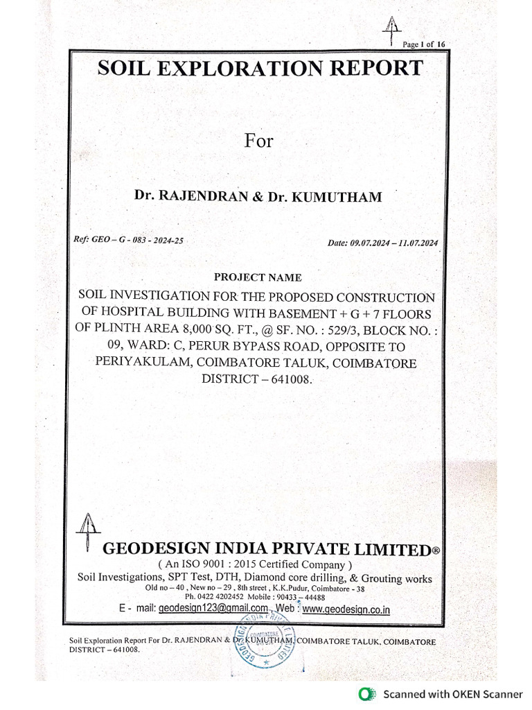 Soil Exploration Report | PDF