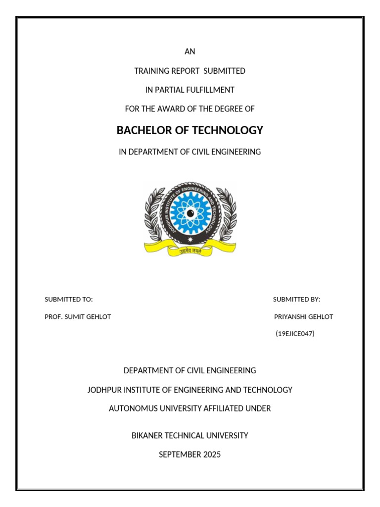 Civil Engineering Training Report 2025 | PDF