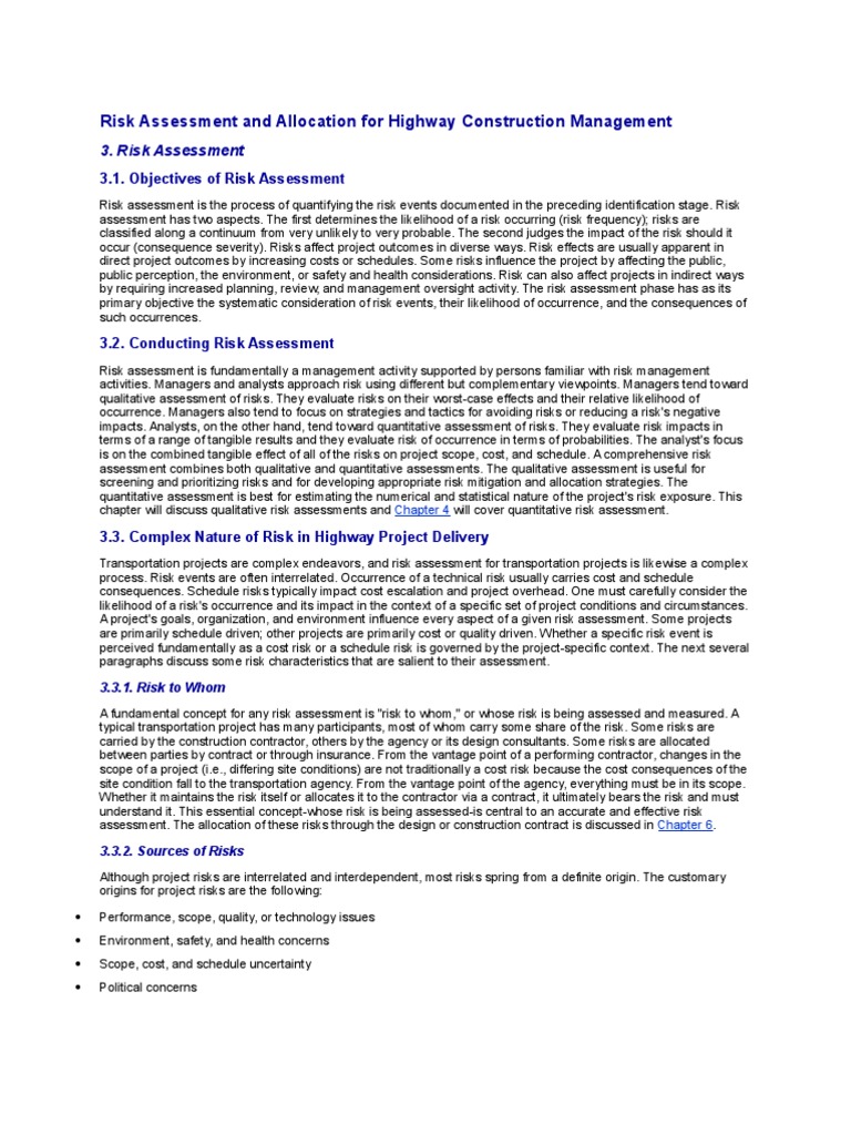 Risk Assessment in Highway Construction | PDF | Risk Assessment | Risk