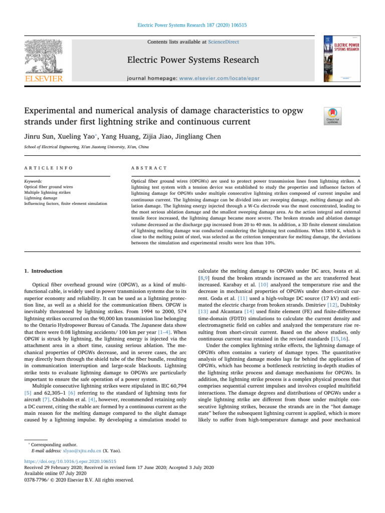 Experimental and Numerical Analysis of Damage | PDF | Lightning ...