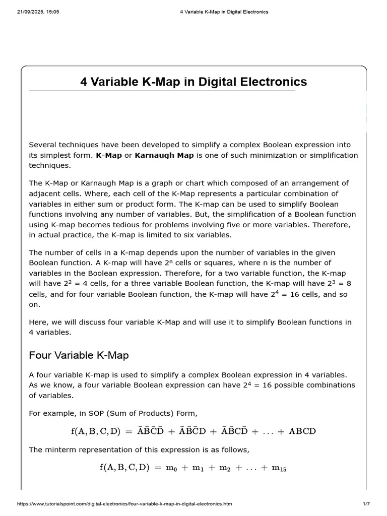 4 Variable K-Map in Digital Electronics | PDF | Computer Programming ...