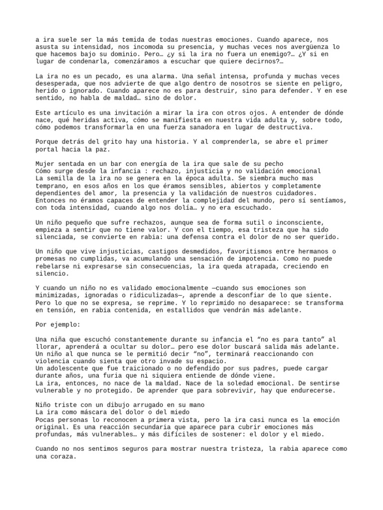 La Ira El Grito de Un Alma Herida | PDF | Ira | Las emociones