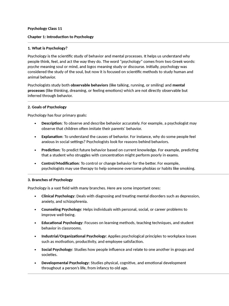 Introduction to Psychology Overview | PDF | Psychology | Cognition