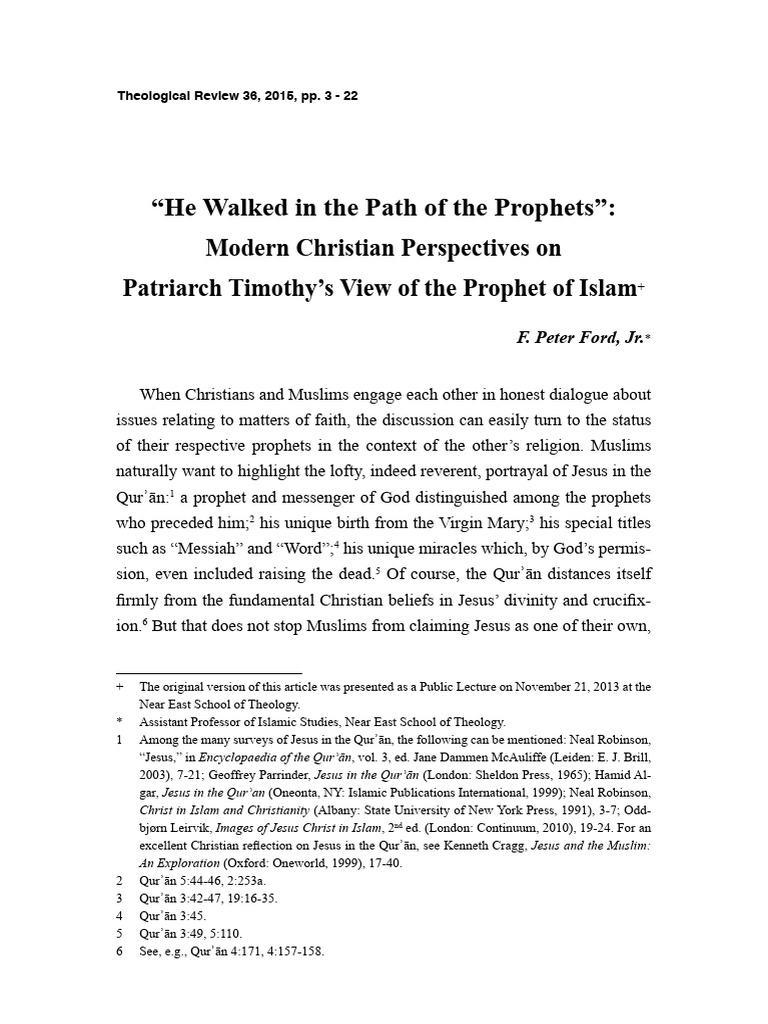 He Walked in The Path of The Prophets M | PDF | Prophets And Messengers ...