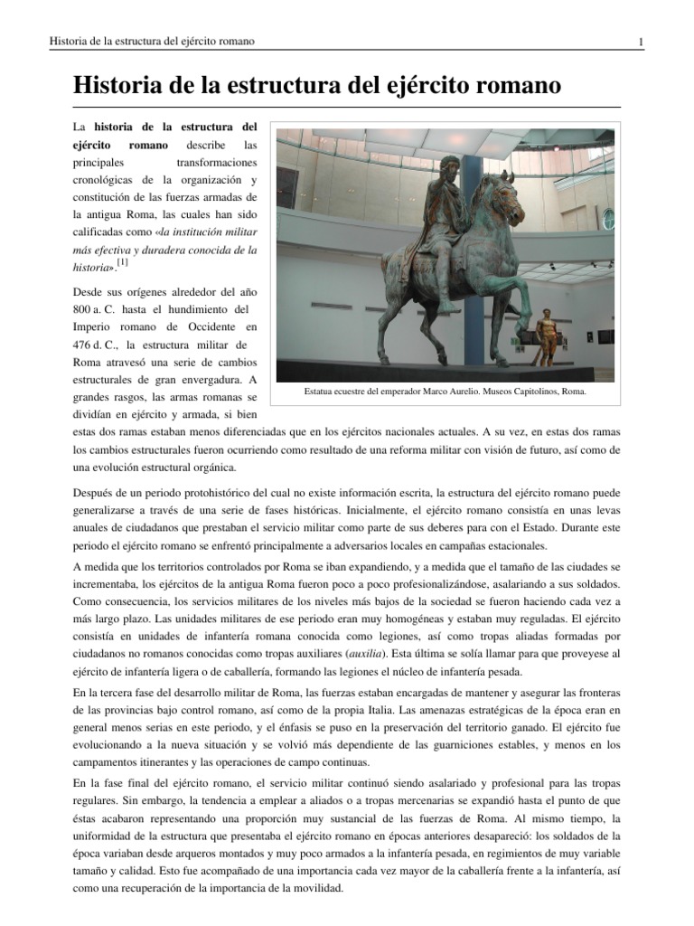 Estructura Ejercito Romano PDF Legion romana Republica Romana