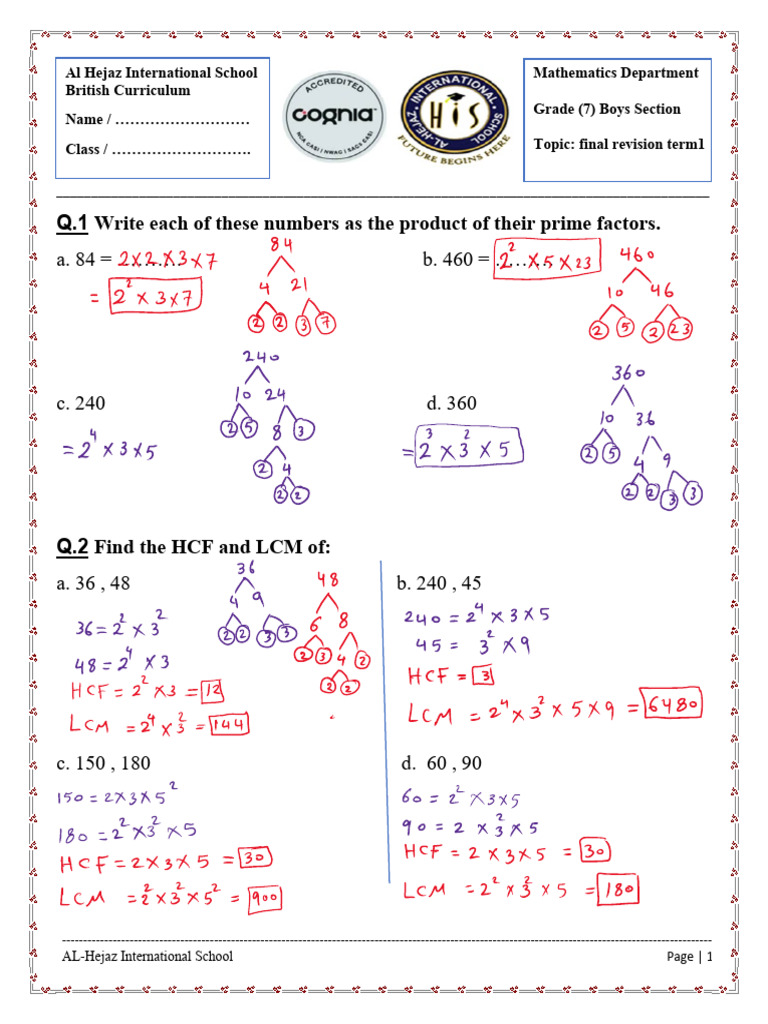 Grade 7 Math Revision Guide | PDF | Fahrenheit | Discrete Mathematics