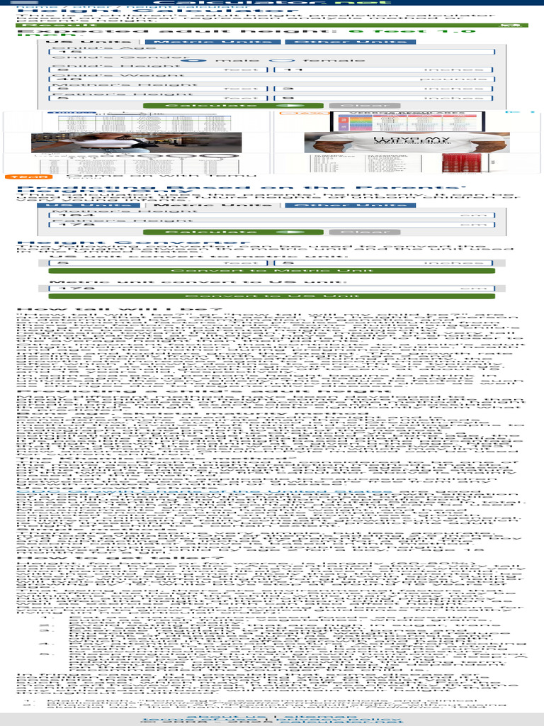 Khamis-Roche Height Prediction Tool | PDF | Human Development