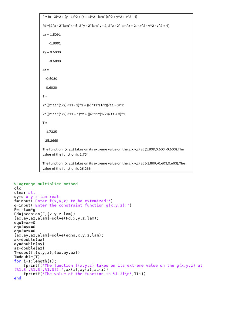 Lagrange Multiplier Method | PDF | Mathematical Analysis | Mathematical ...