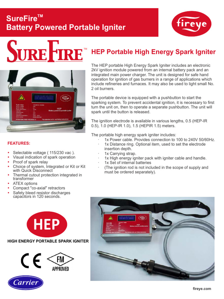Surefire Battery Powered Portable Igniter CU 121 FLYER | PDF ...