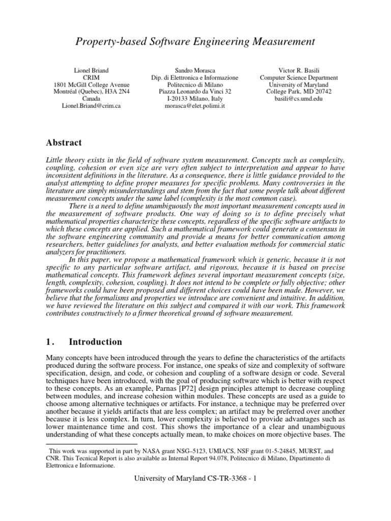Software Measurement Concepts Framework | PDF | Complexity | Graph Theory