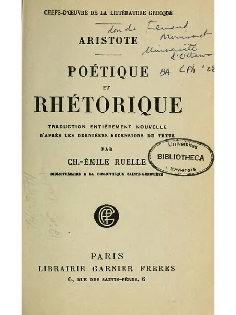 Rhétorique selon Aristote : Concepts clés | PDF | Rhétorique | Tyran