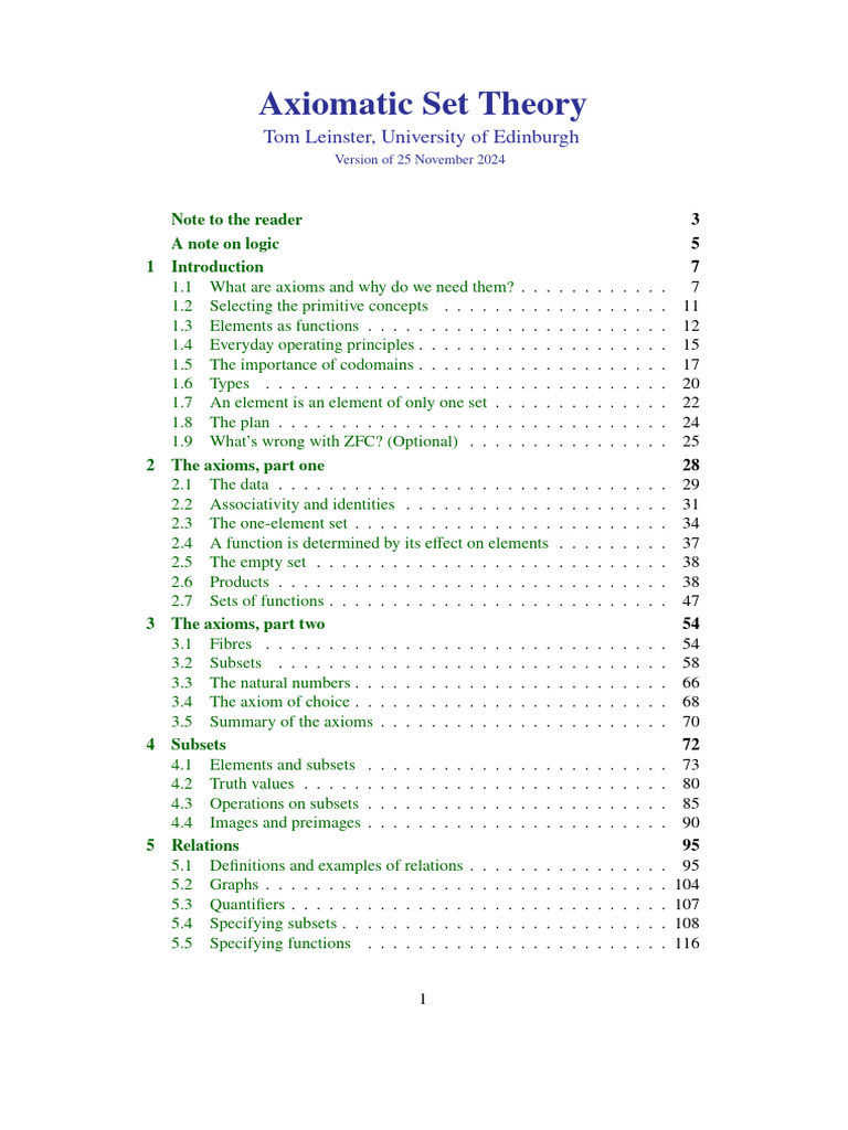 Axiomatic Set Theory Overview | PDF | Mathematical Objects ...