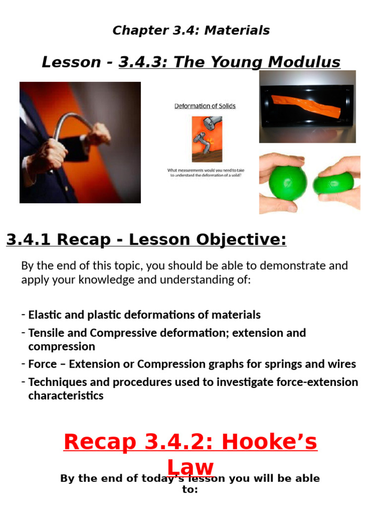 Understanding Young Modulus in Materials | PDF | Deformation ...