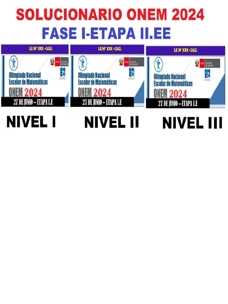 SOLUCIONARIO ONEM 2024 Nivel 1 - F1 | PDF
