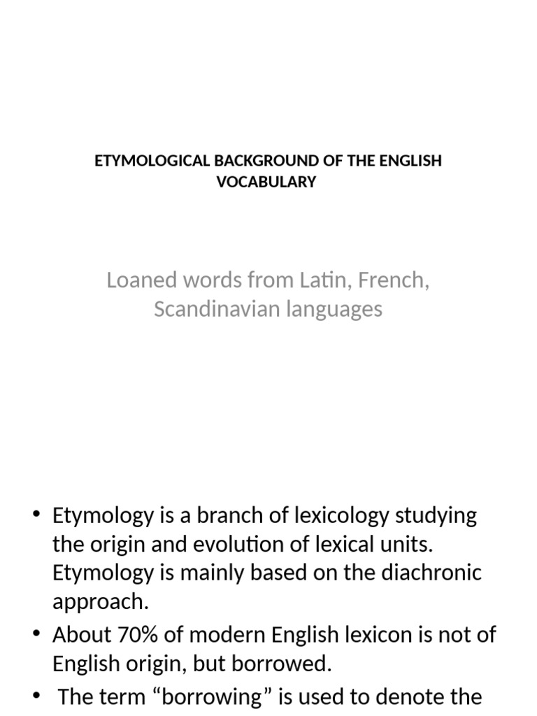 Etymology of English Loanwords Explained | PDF | English Language ...