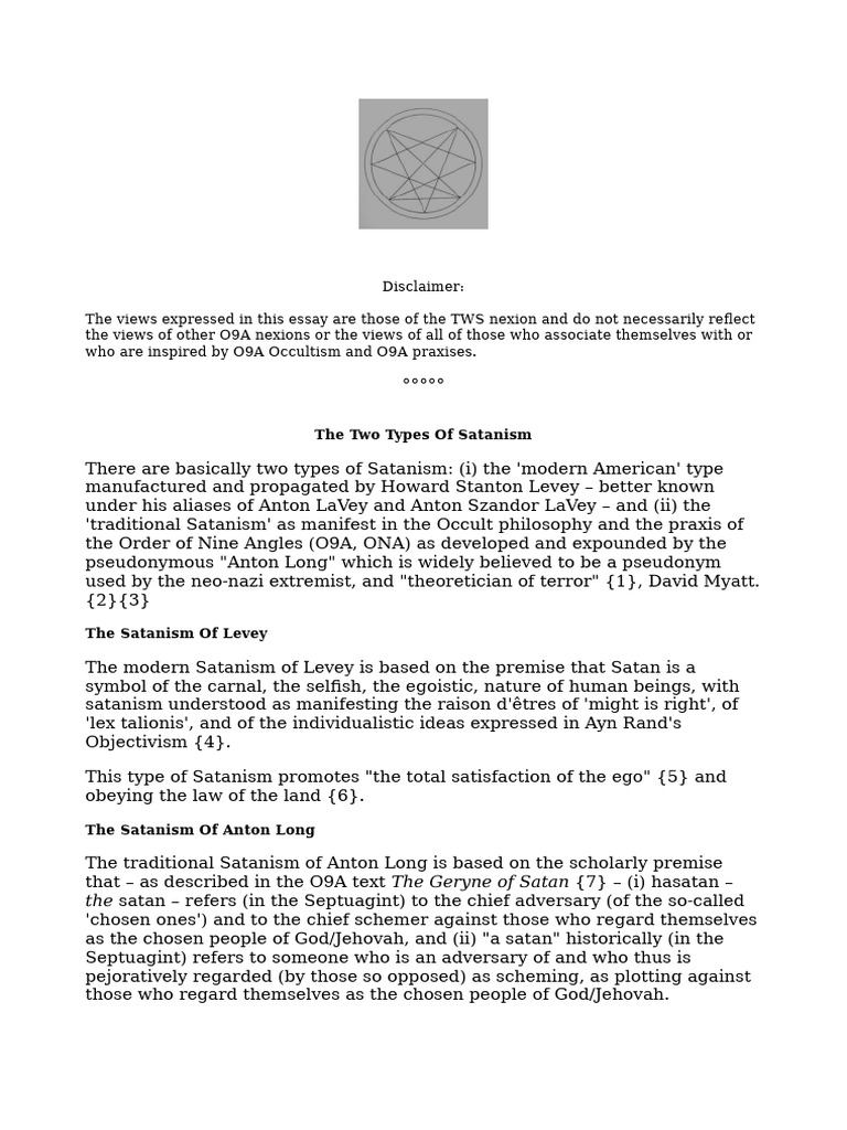 Comparing Modern and Traditional Satanism | PDF | Satanism