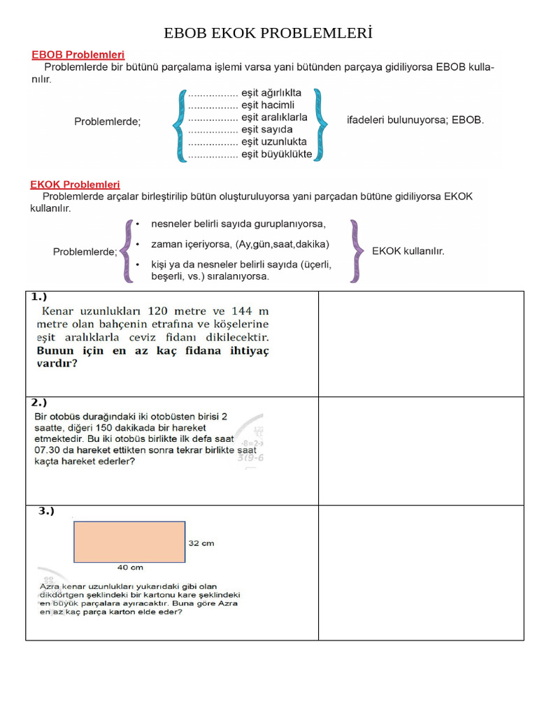 Ebob Ekok Problemleri | PDF