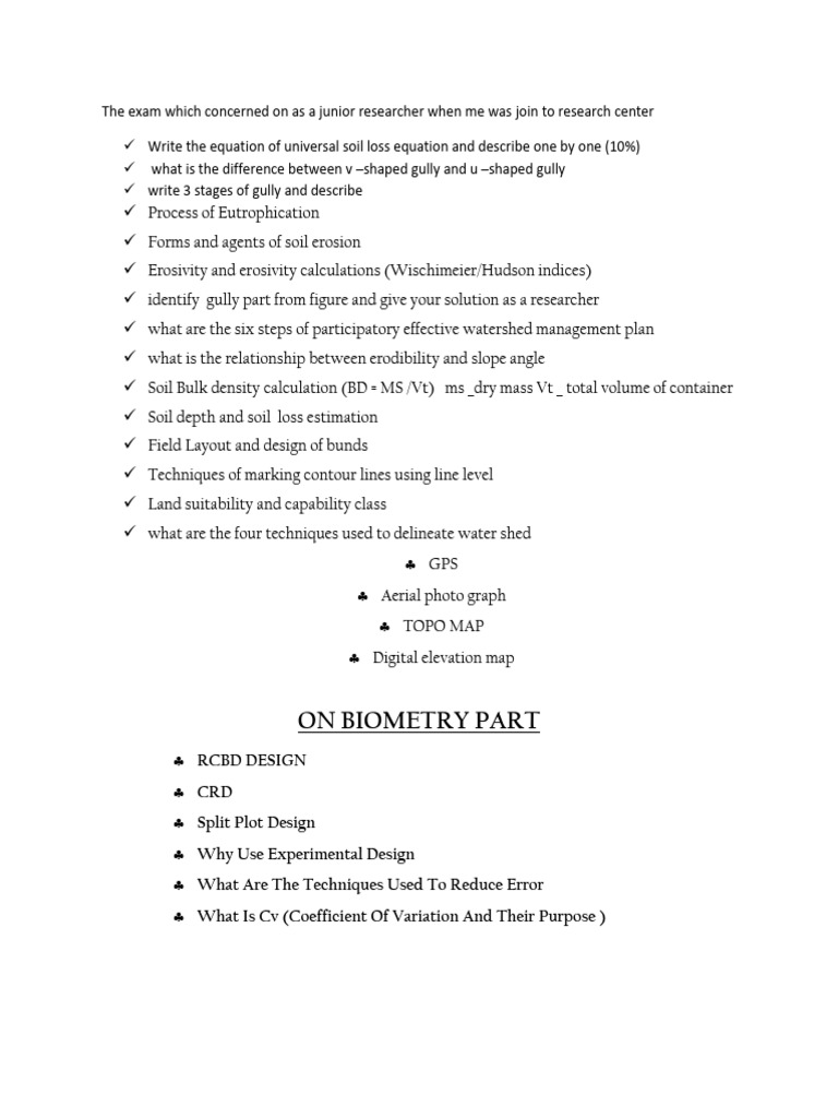 Soil Erosion and Watershed Management Guide | PDF