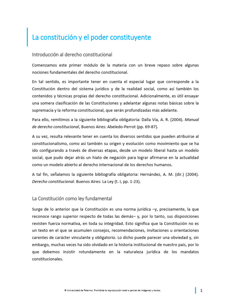 DCO M1 Apunte La Constitución y El Poder Constituyente | PDF ...
