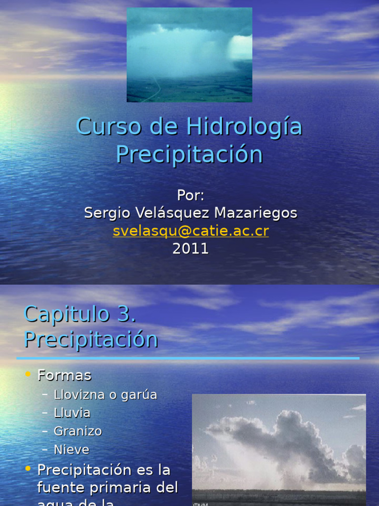 Curso de Hidrología: Precipitación y Medición | PDF | Precipitación ...