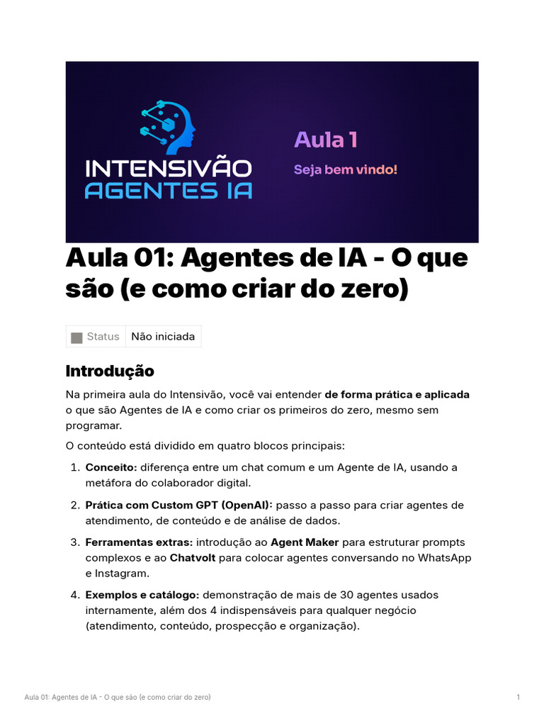 Criação de Agentes de IA do Zero | PDF | Comunicação | Análise de dados