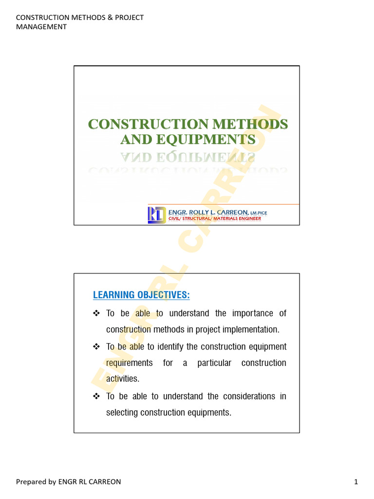 Construction Methods and Equipment Guide | PDF | Heavy Equipment