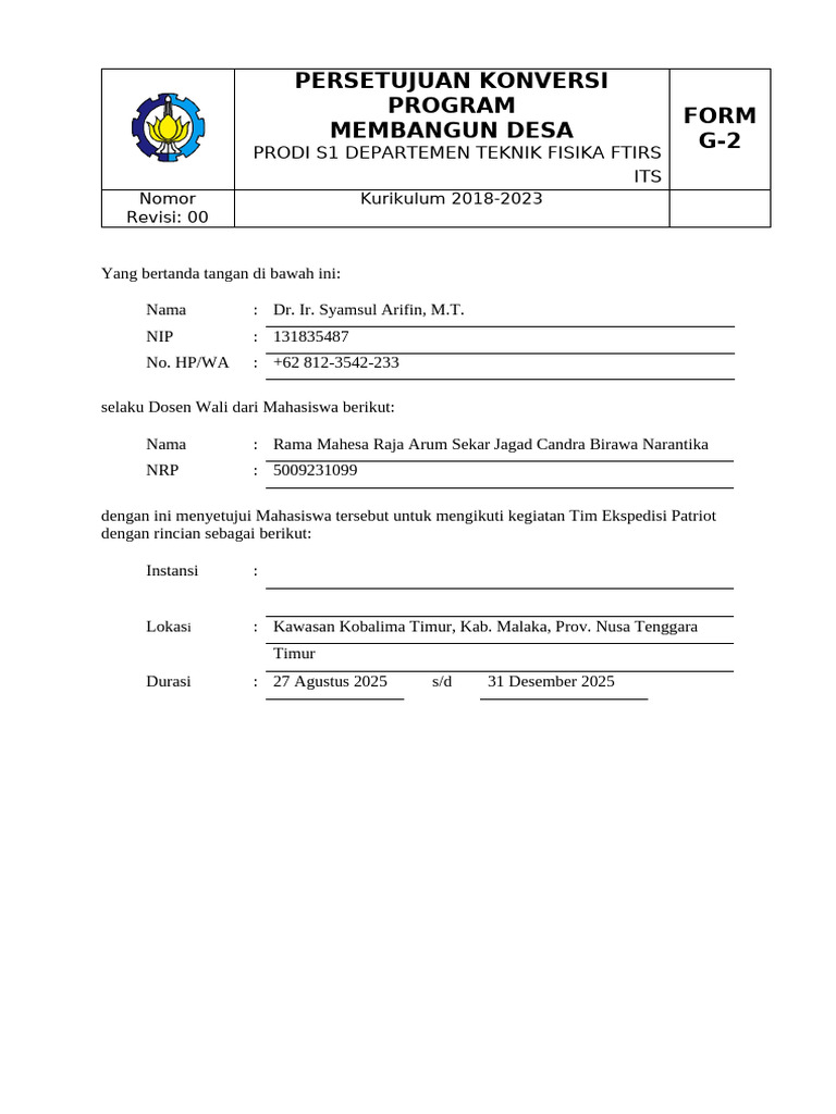 Persetujuan Konversi Program Desa | PDF