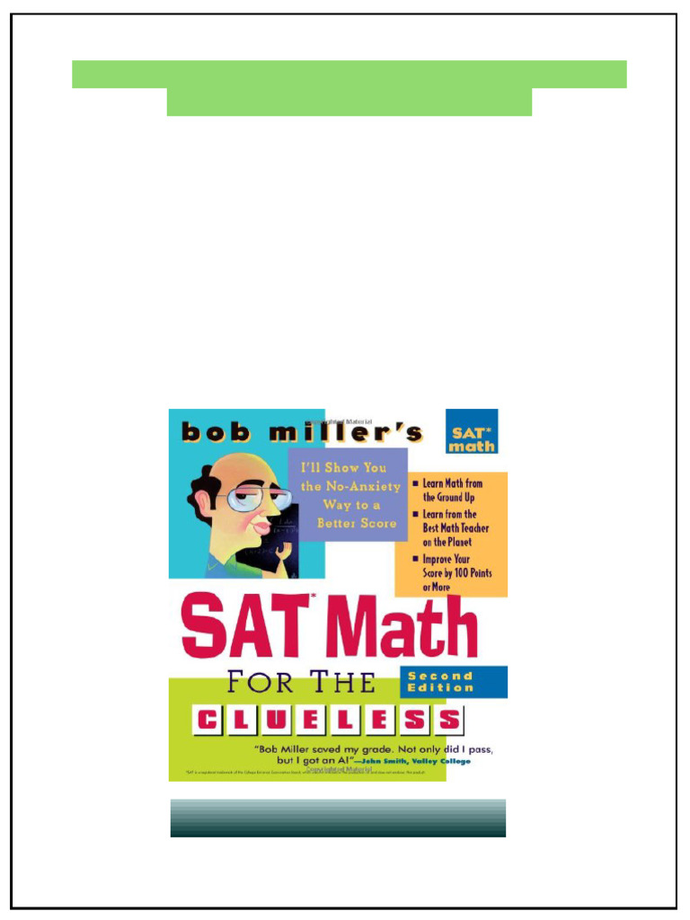 Bob Miller S Sat Math For The Clueless 2nd Edition Bob Miller Complete ...