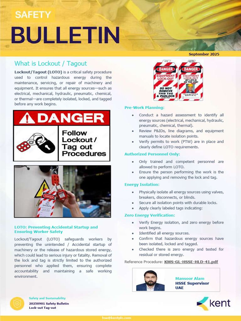 Lockout Tagout Safety Procedures Guide | PDF | Labor Relations | Workplace