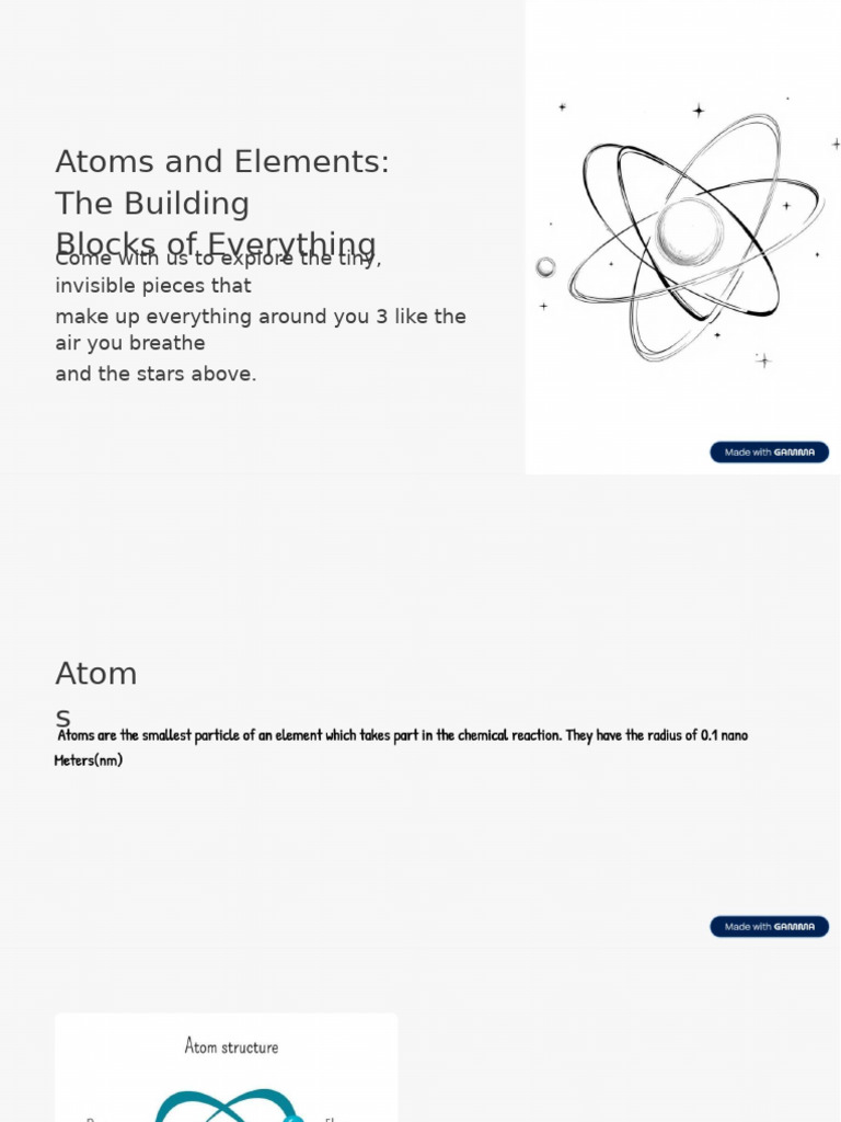 Atoms and Elements The Building Blocks of Everything | PDF | Ion | Atoms