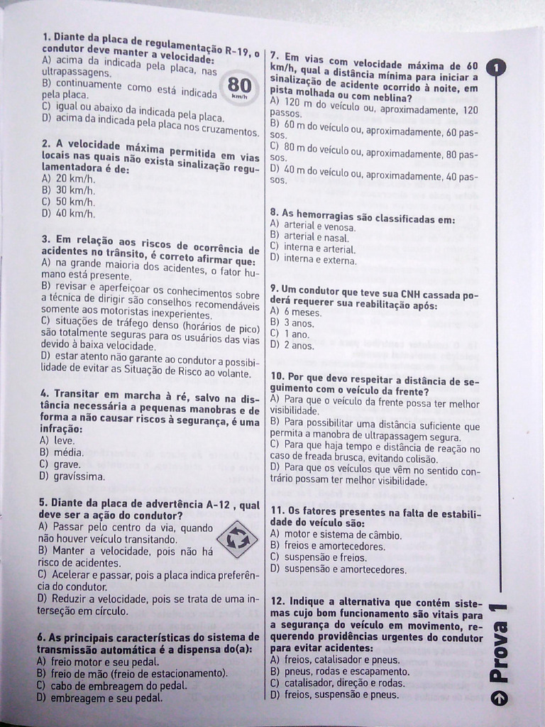 Prova 1 - Banco de Provas | PDF