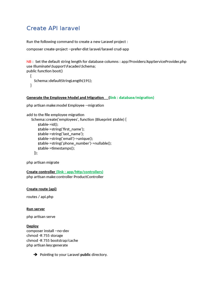 Create API with Laravel Guide | PDF